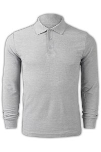 SKLPS003 solid color hemp gray 014 long sleeve men's Polo shirt 1AD01 customized sports solid color Polo shirt polo shirt shop polo shirt manufacturer polo shirt price 45 degree